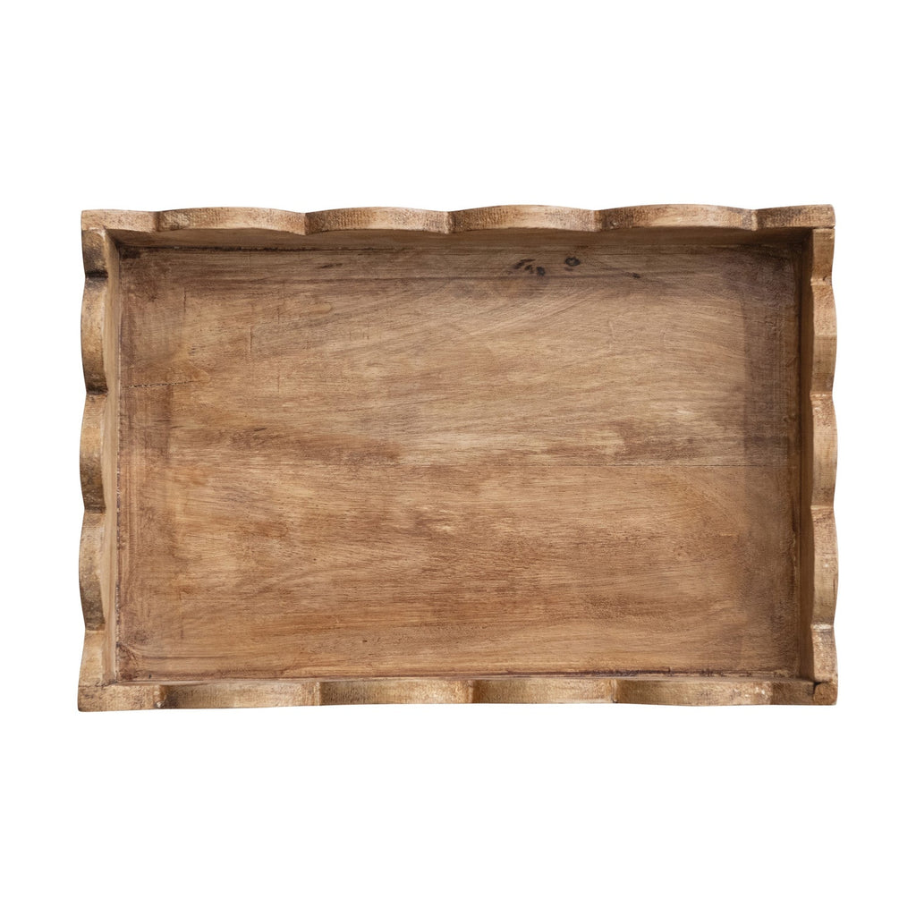 Meadow Scalloped Wood Tray