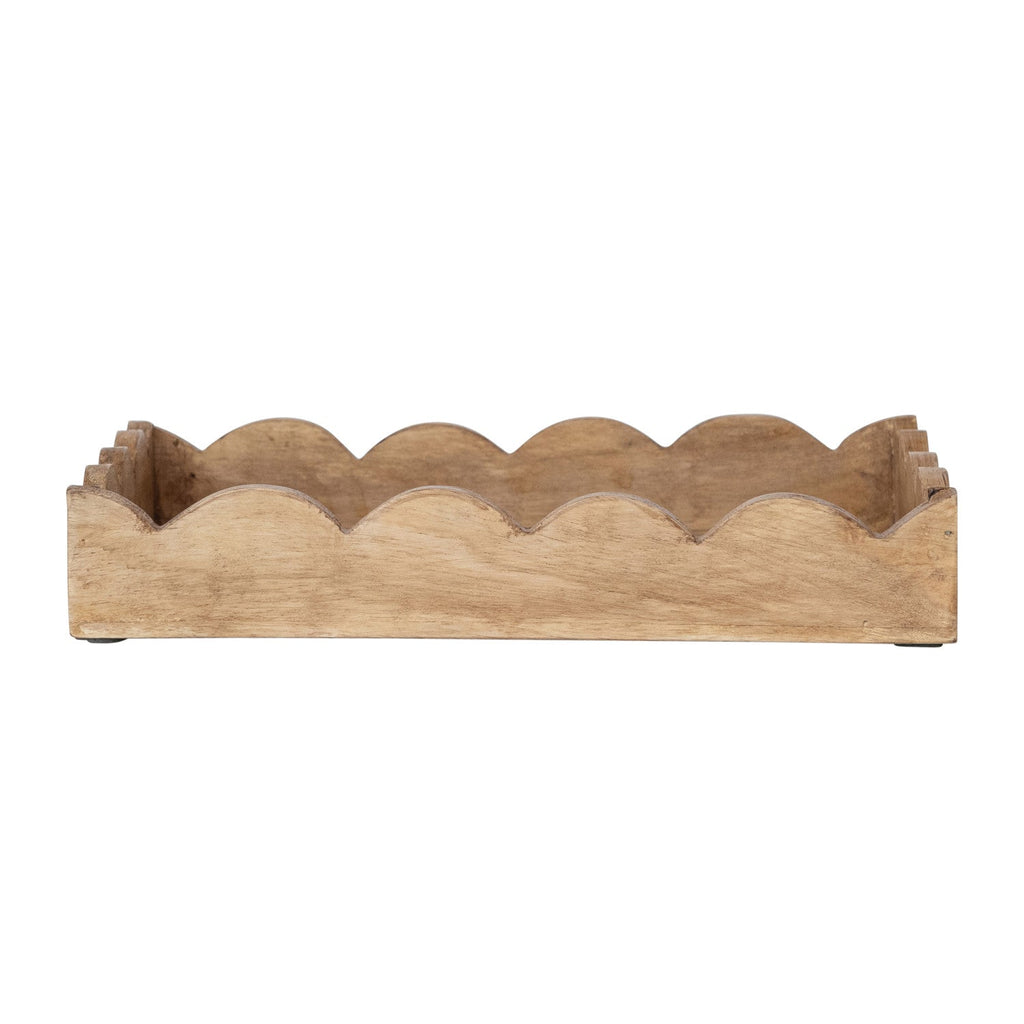 Meadow Scalloped Wood Tray
