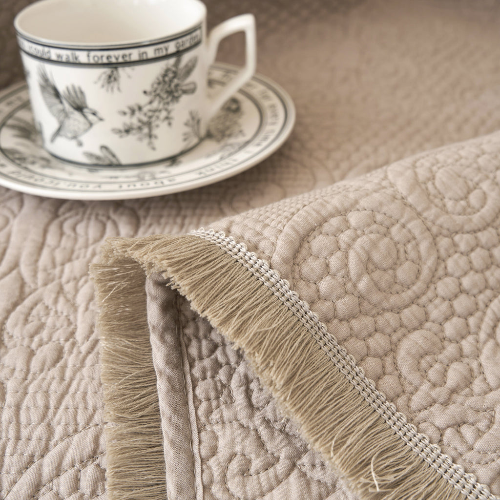 Meadow Taupe Quilted Throw