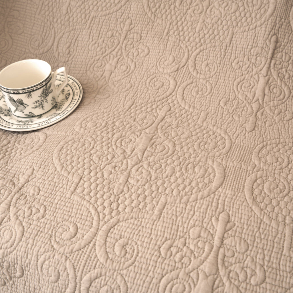 Meadow Taupe Quilted Throw