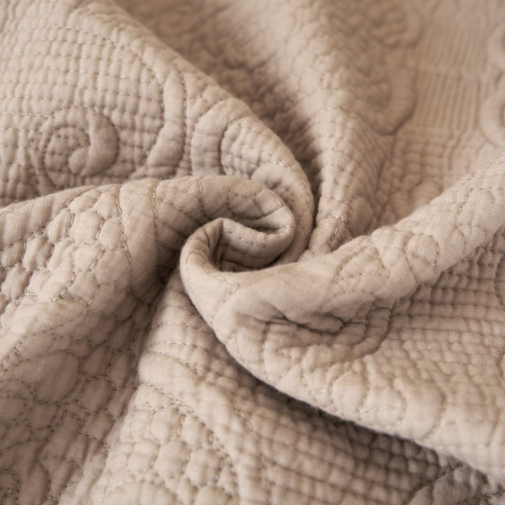 Meadow Taupe Quilted Throw