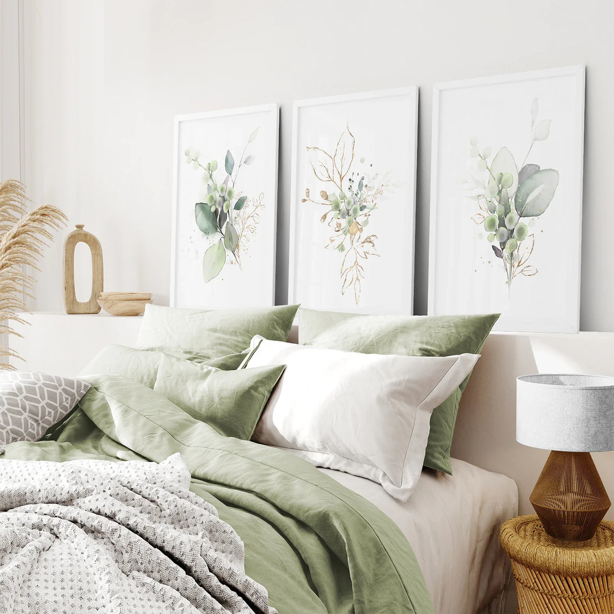 Meadow Green Botanical Print Set