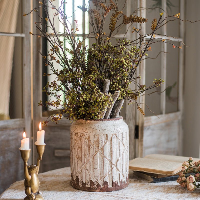 Hearth Distressed Ceramic Jar Vase