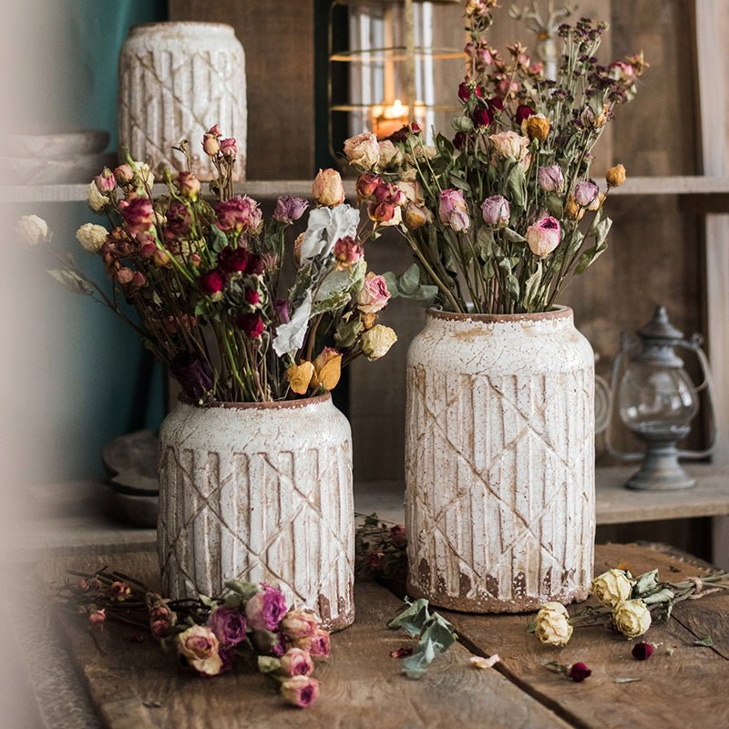Hearth Distressed Ceramic Jar Vase