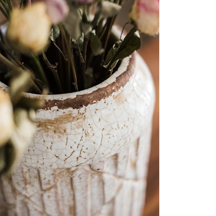 Hearth Distressed Ceramic Jar Vase