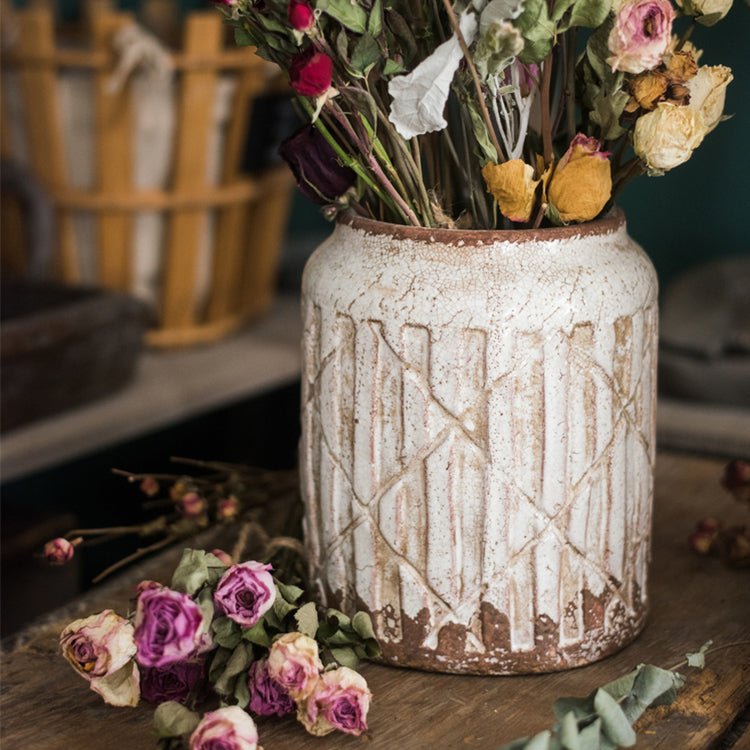 Hearth Distressed Ceramic Jar Vase