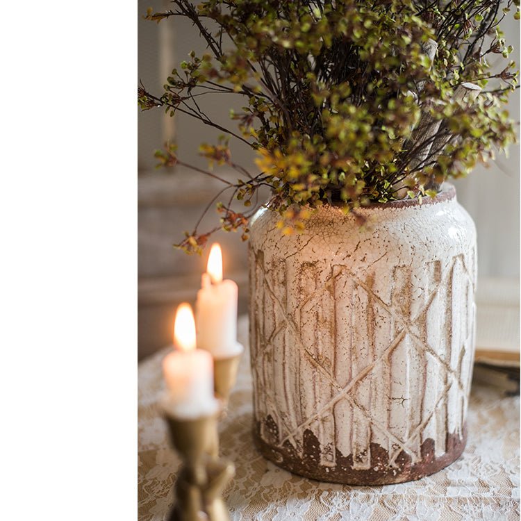 Hearth Distressed Ceramic Jar Vase