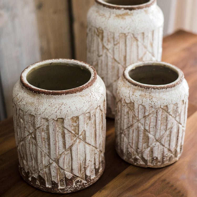 Hearth Distressed Ceramic Jar Vase