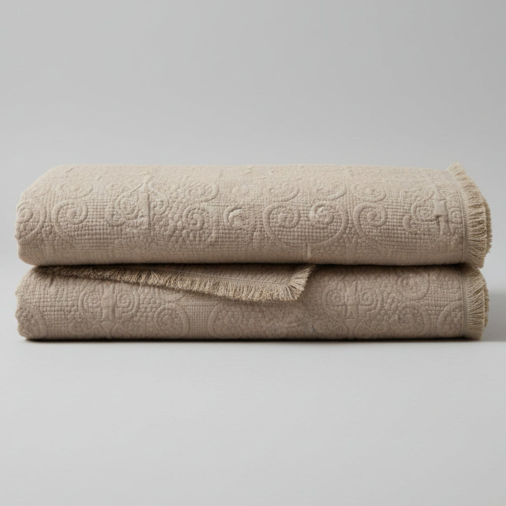 Meadow Taupe Quilted Throw
