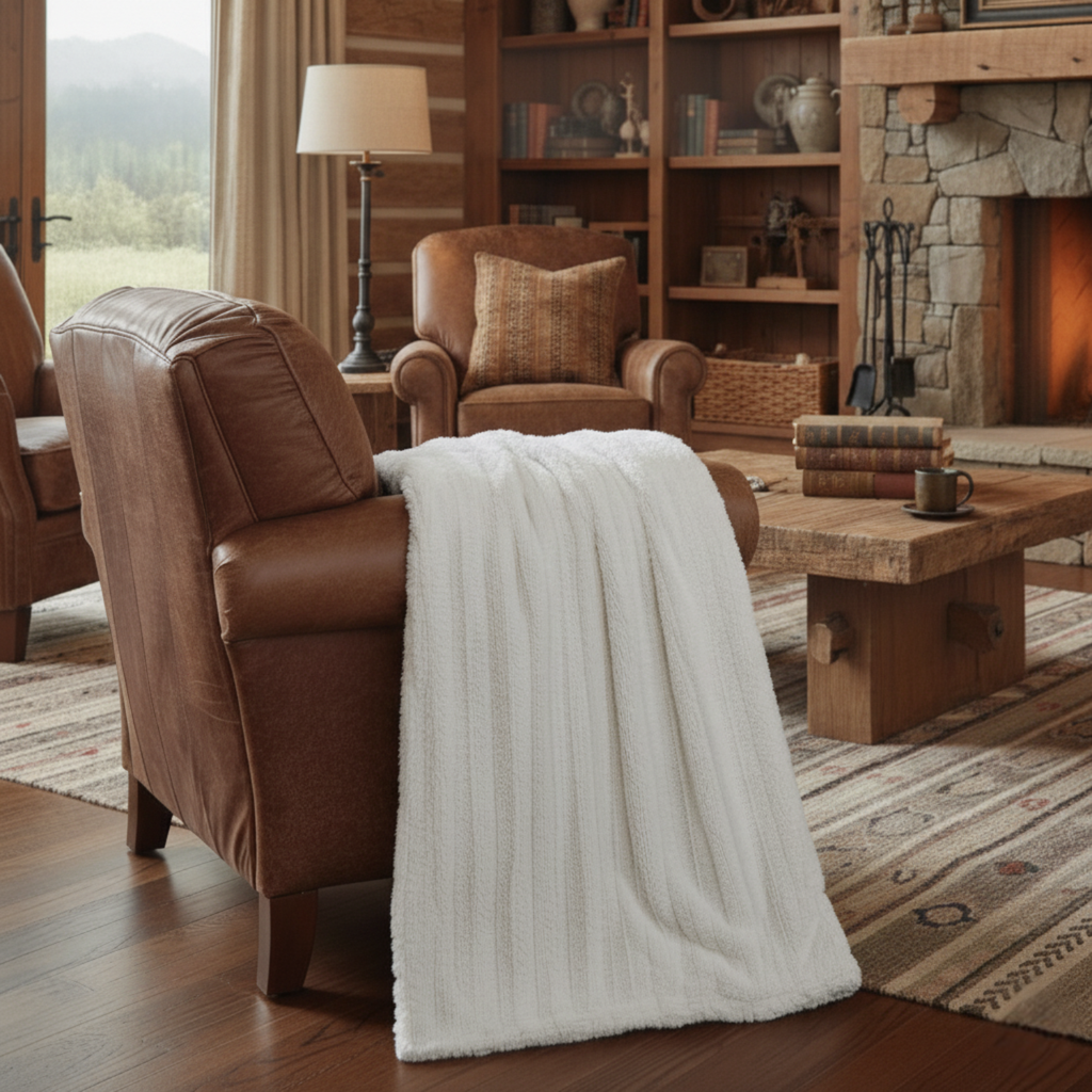 Ivory Cloud Sherpa Throw
