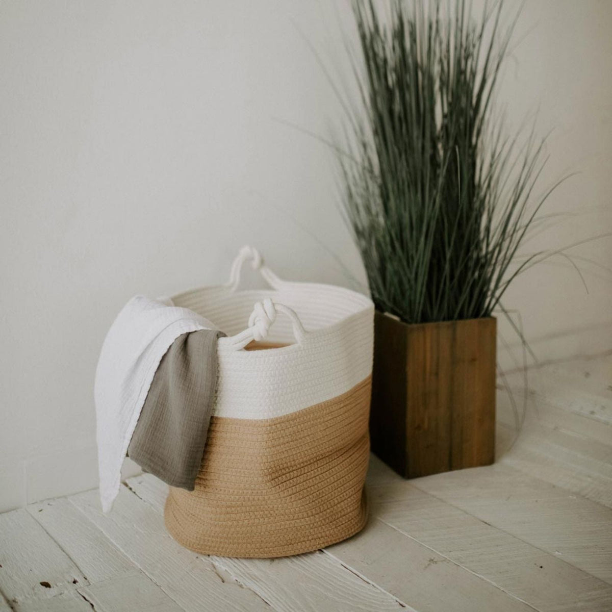 Haven Cream Rope Basket