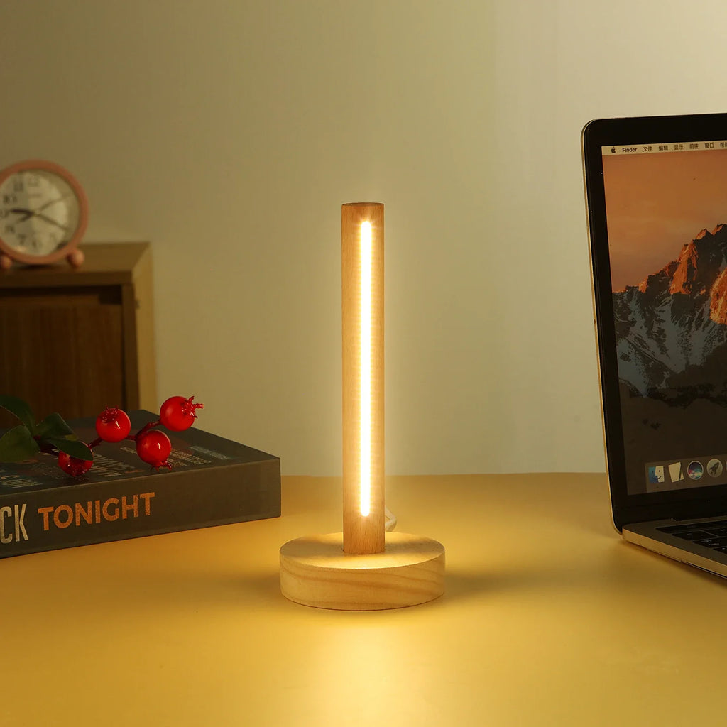 Hearth USB Wood Accent Lamp