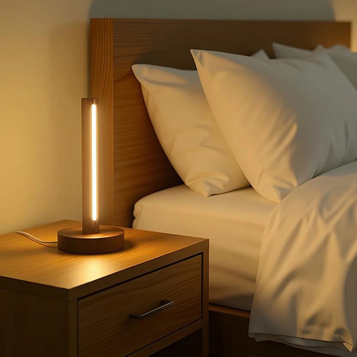 Hearth USB Wood Accent Lamp