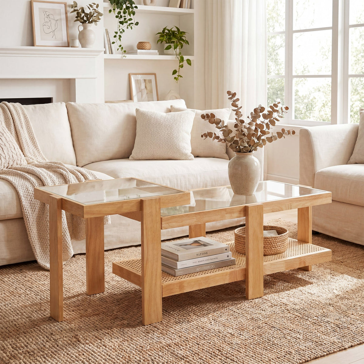 Hearth Rattan Nesting Tables — Set of 2