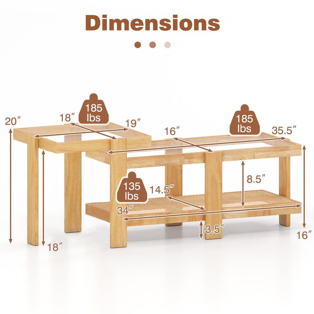 Hearth Rattan Nesting Tables — Set of 2