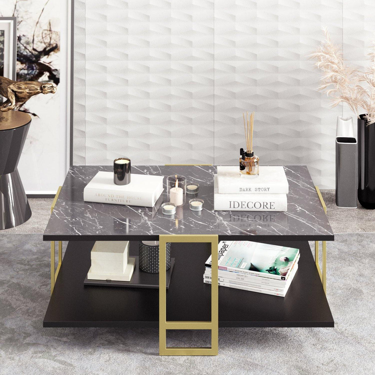 Meadow Gold-Frame Coffee Table