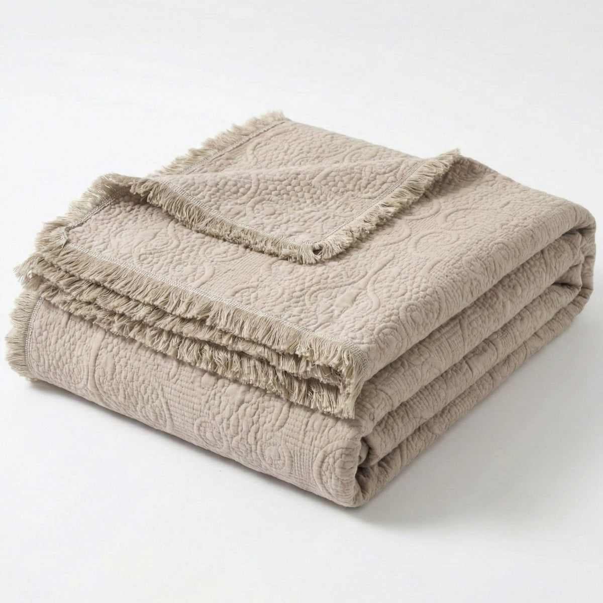 Meadow Taupe Quilted Throw