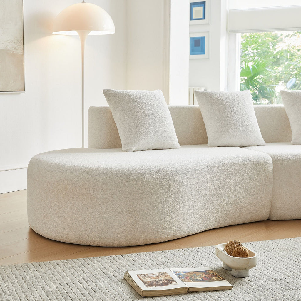 Meadow White Half-Moon Sofa