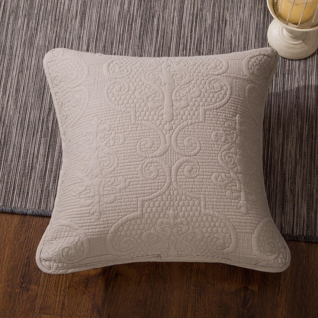 Meadow Taupe Floral Pillow Covers — Set of 2