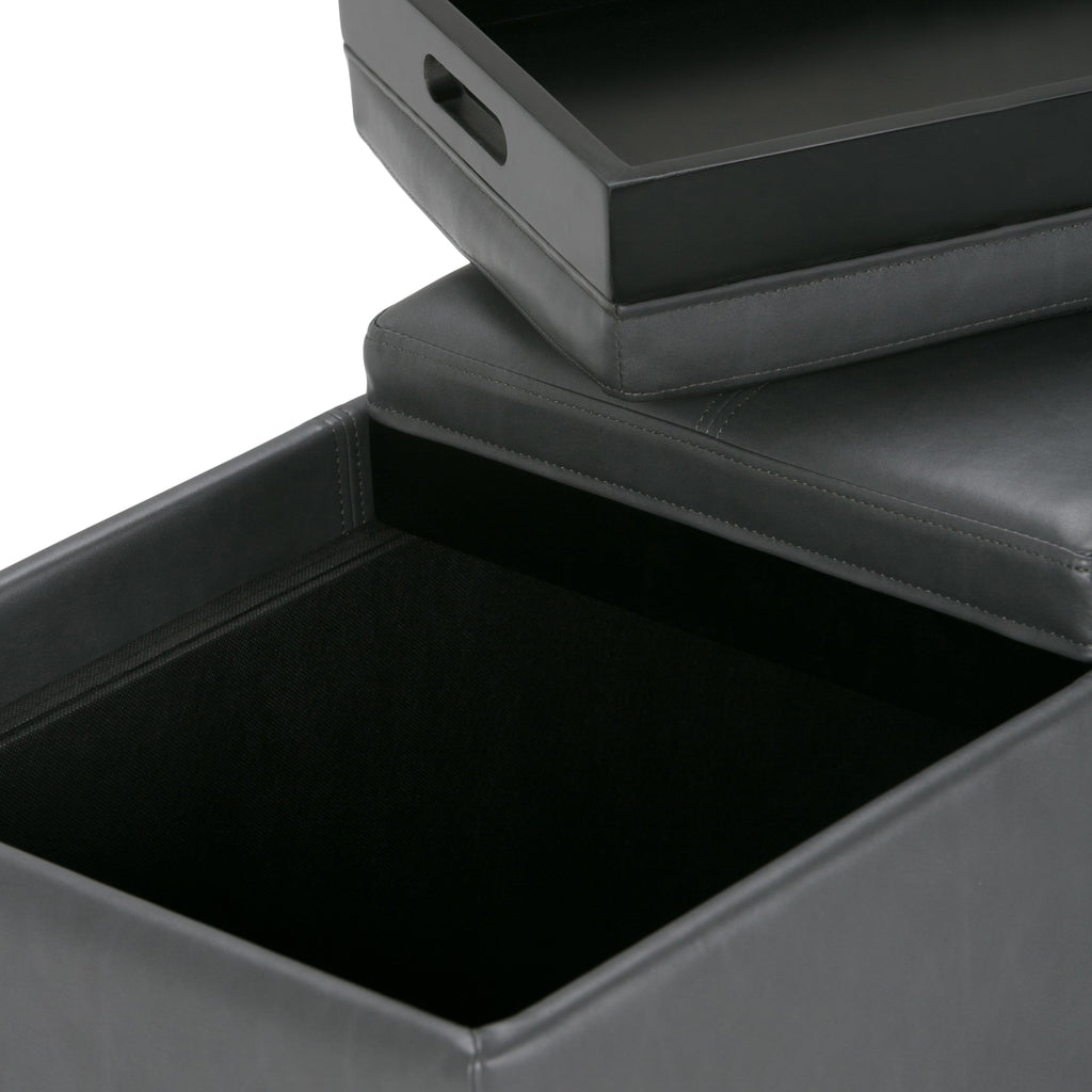 Haven Stone Tray-Top Storage Ottoman