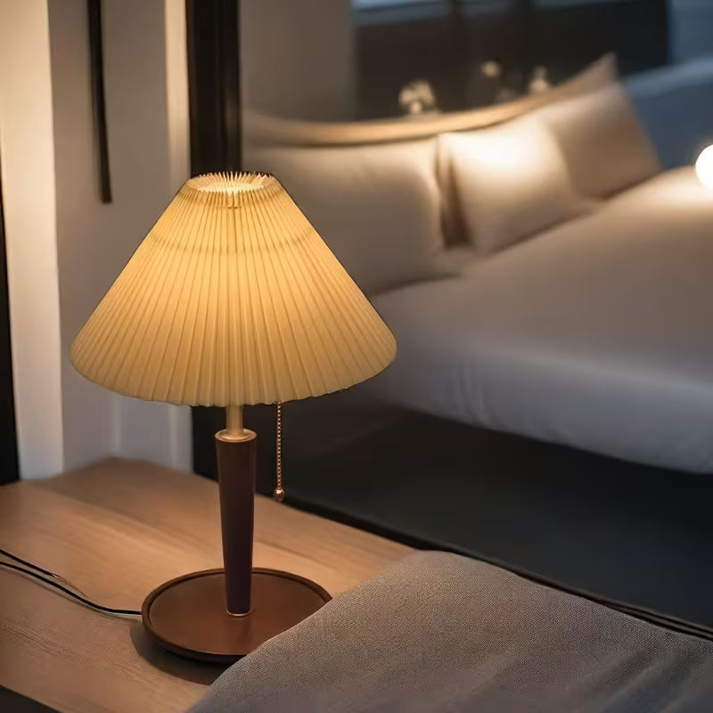 Hearth Pleated Wood Table Lamp