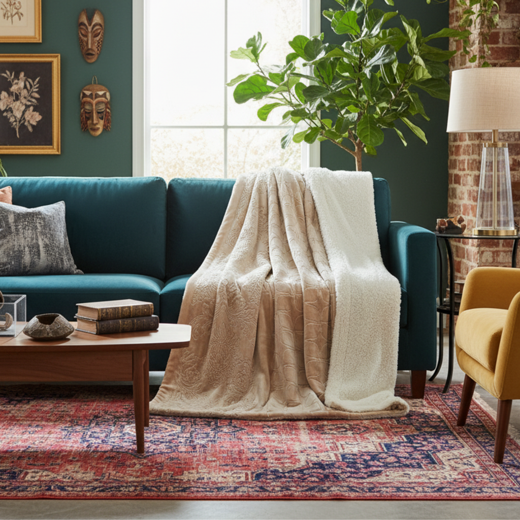 Champagne Bloom Sherpa Throw