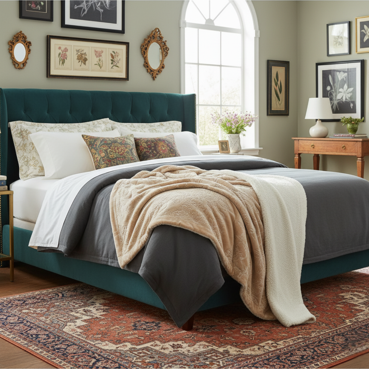 Champagne Bloom Sherpa Throw