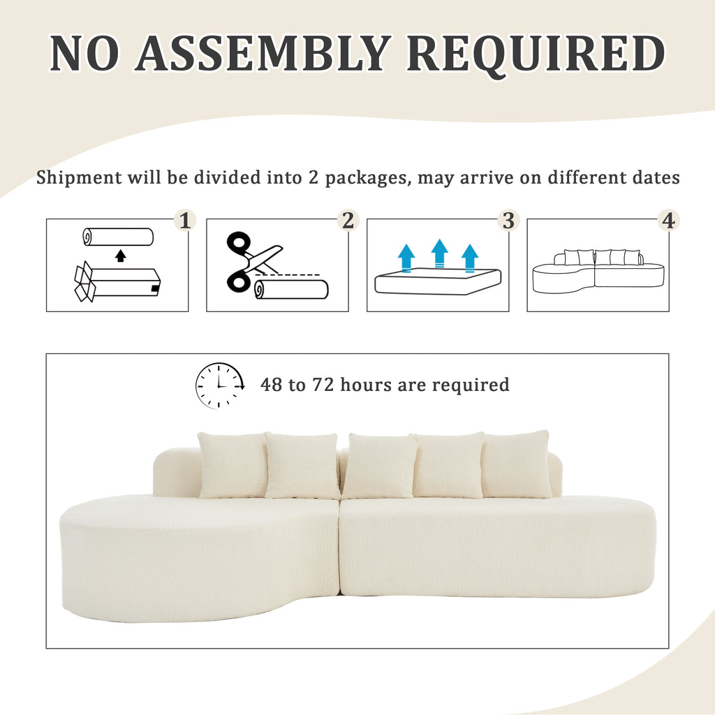 Haven White Curved Cloud Sectional