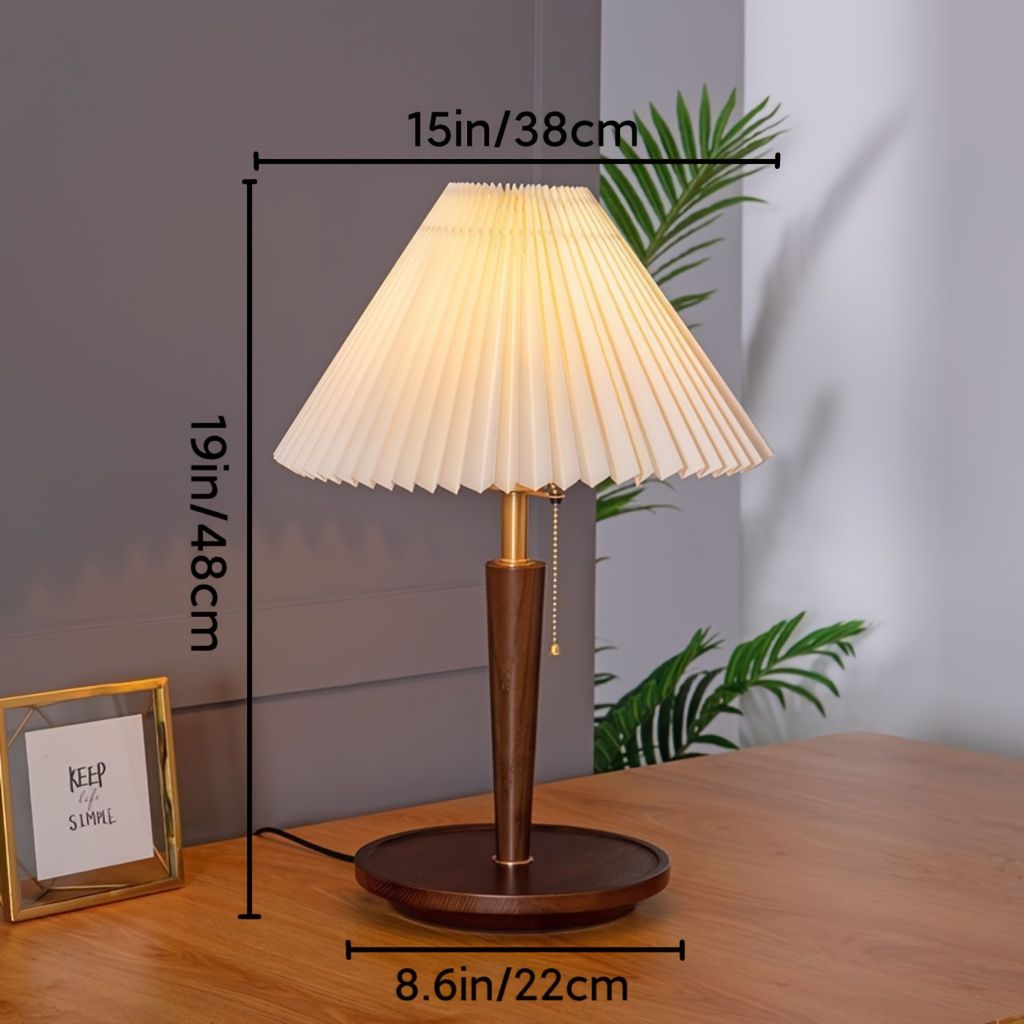 Hearth Pleated Wood Table Lamp