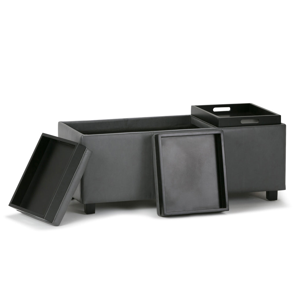 Haven Stone Tray-Top Storage Ottoman