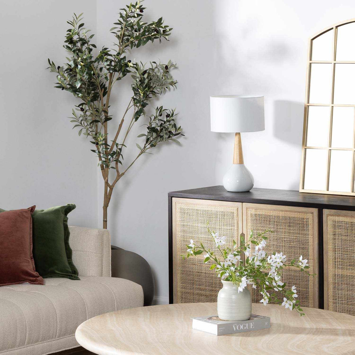 Meadow Ceramic & Linen Table Lamp