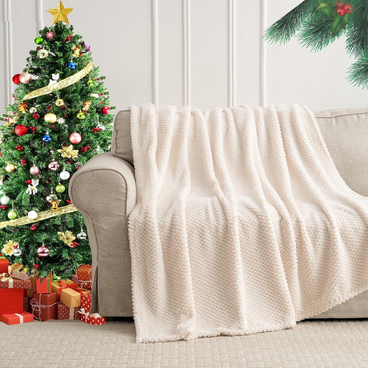 Meadow Wave Fleece Throw