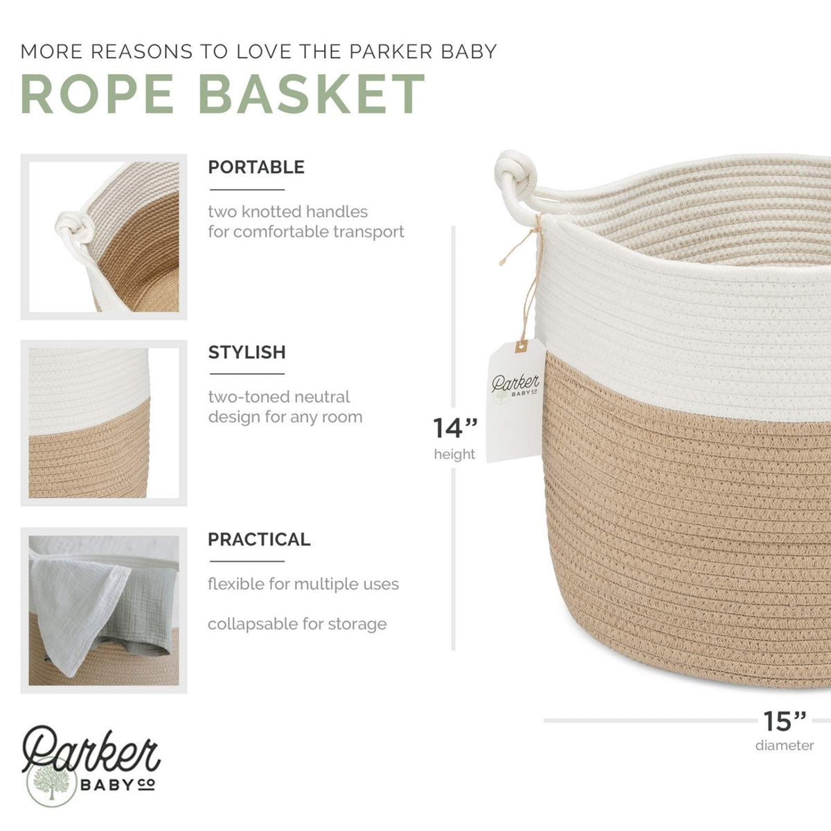 Haven Cream Rope Basket