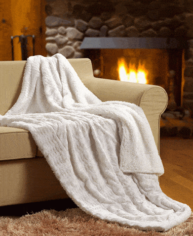 Ivory Cloud Sherpa Throw